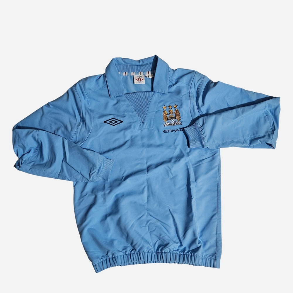 Umbro Manchester City MCFC Sky Blue Training Top Pullover Mens Small Etihad